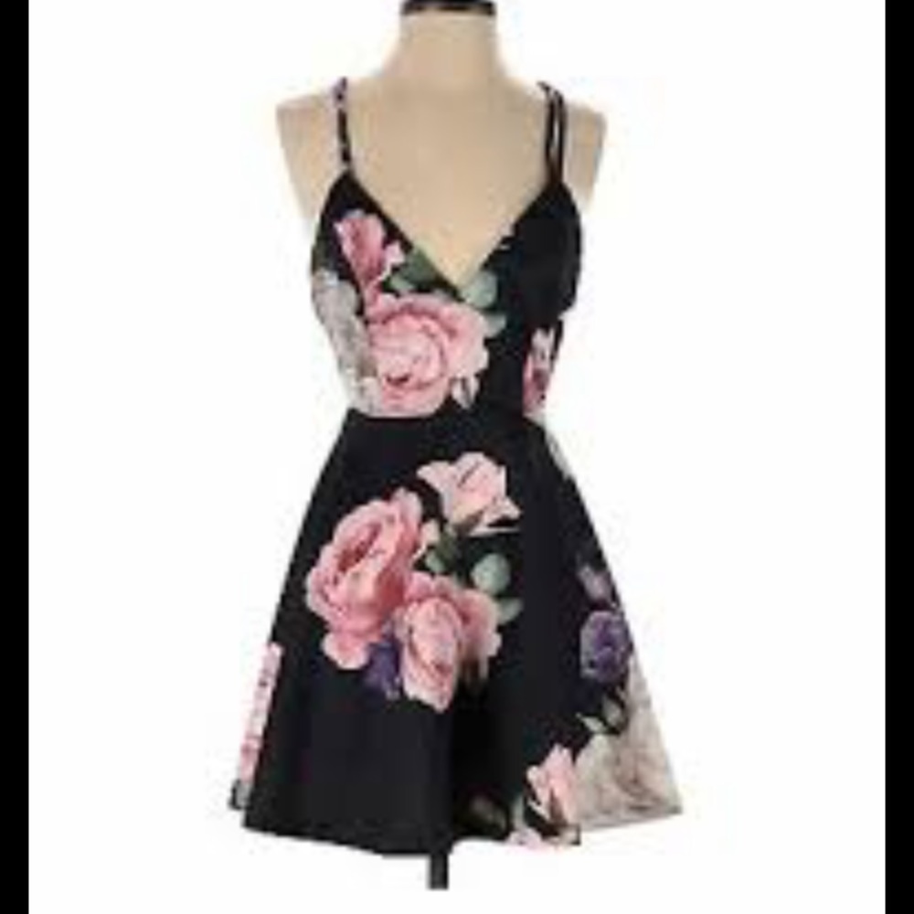 Trac floral pattern spaghetti strap summer dress